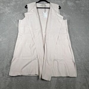 Barefoot Dreams Cascading Vest Womens XL Sand Dune CozyChic Ultra Lite